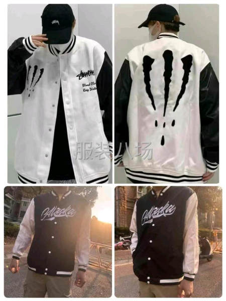 复古拼接棒球服情侣潮男外套-第7张图片