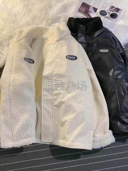 两面穿棉服男女秋冬季ins加绒羊羔毛外套-第3张图片