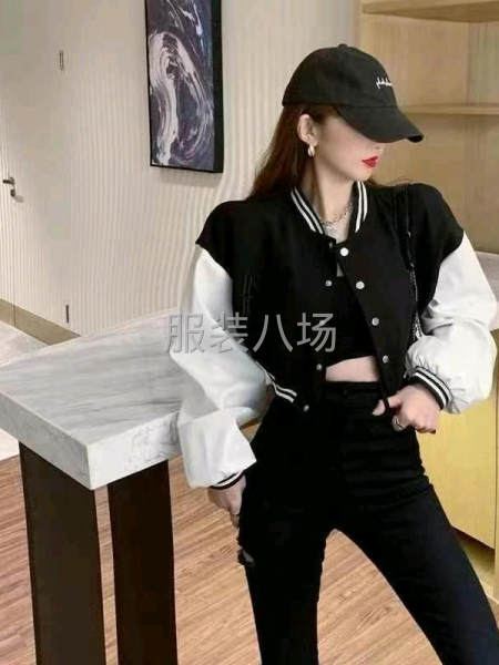 美式短款加绒棒球服-第2张图片