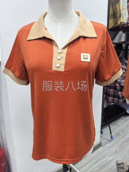 中老年女裝批發(fā)，細(xì)條子翻領(lǐng)短袖，價(jià)格香飄飄-第5張圖片