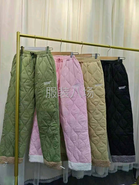 防寒休闲羊羔保暖裤男女冬季潮宽松葫芦纹防水直筒裤加绒滑雪裤-第5张图片