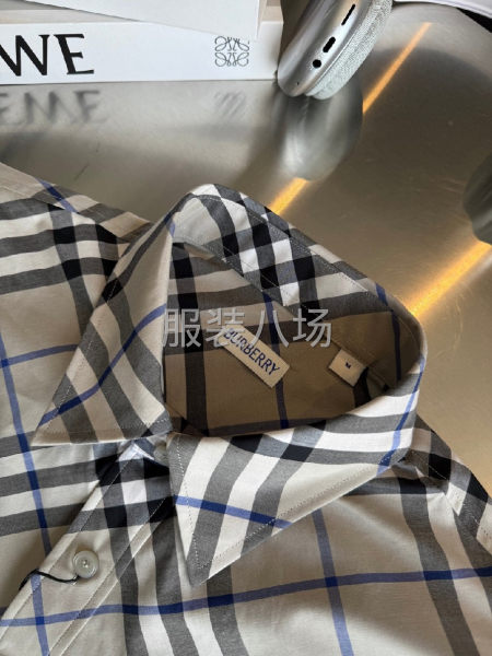格纹纯棉长袖衬衫-第5张图片