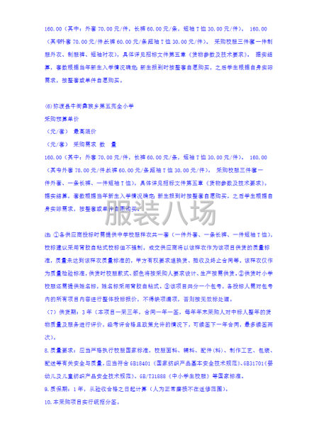 弥渡县牛街彝族乡民族中学及各小学校服采购项目公开招标公告-第4张图片