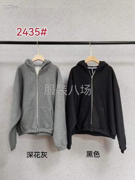 宽松版拉链帽衫外套-第6张图片