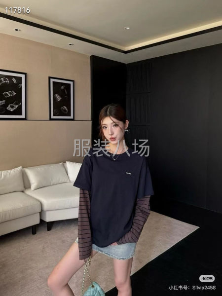 2情侣装假两件长袖-第3张图片