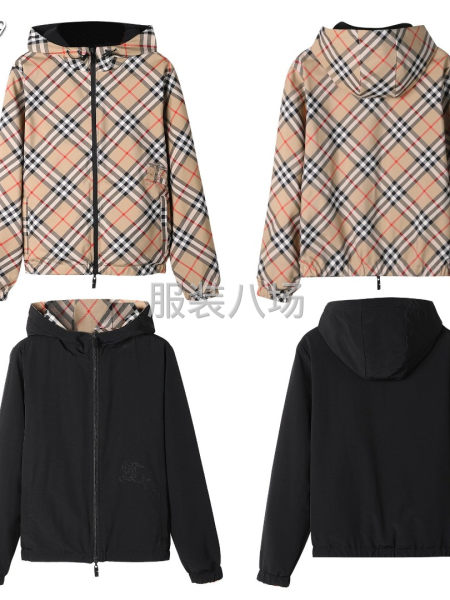 Burberry/巴宝莉 战马刺绣格纹连帽拉链外套-第2张图片