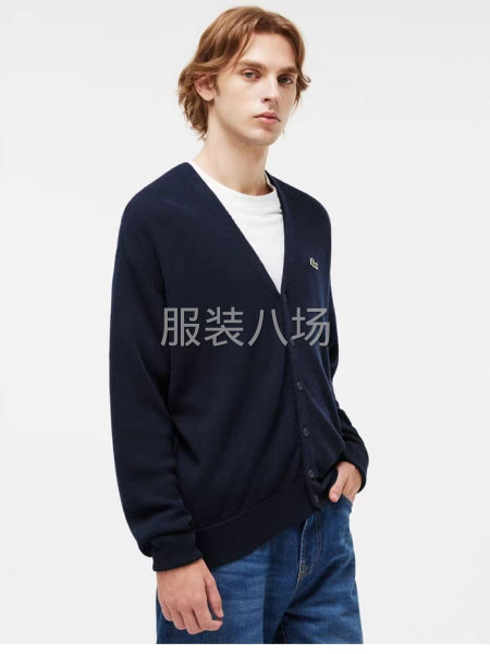 LACOSTE鱷魚男裝冬季羊毛衣開衫   藍(lán)色-第5張圖片