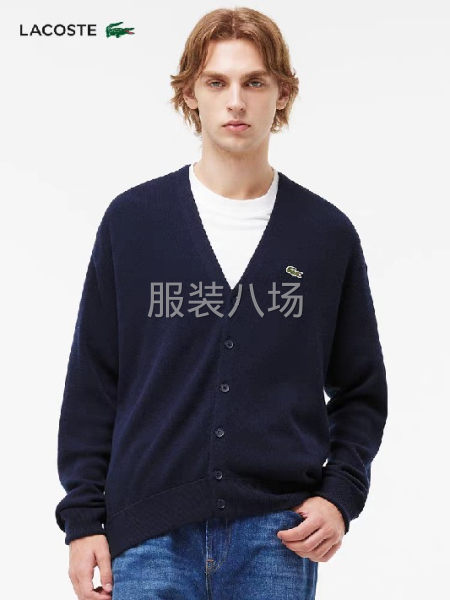 LACOSTE鱷魚男裝冬季羊毛衣開衫   藍(lán)色-第1張圖片