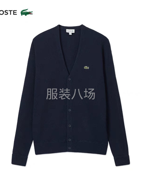 LACOSTE鱷魚男裝冬季羊毛衣開衫   藍(lán)色-第4張圖片