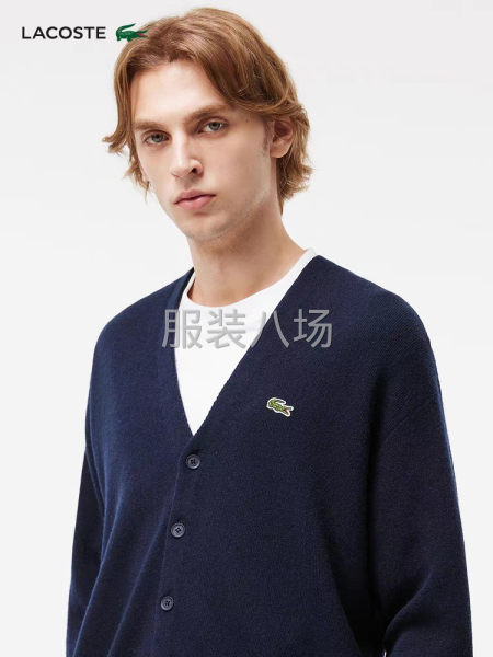 LACOSTE鱷魚男裝冬季羊毛衣開衫   藍(lán)色-第3張圖片