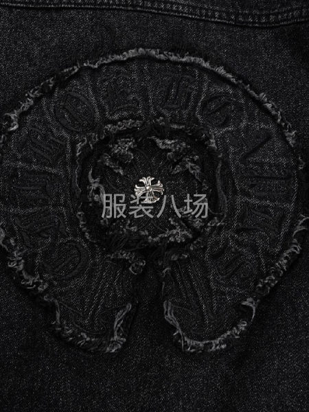 牛仔外套 牛仔黑 贴布绣花加高端五金金属件-第4张图片
