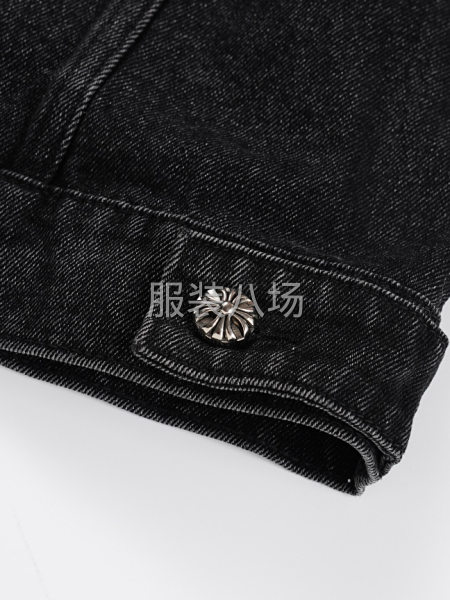 牛仔外套 牛仔黑 贴布绣花加高端五金金属件-第6张图片
