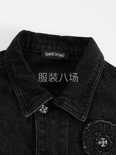 牛仔外套 牛仔黑 贴布绣花加高端五金金属件-第3张图片