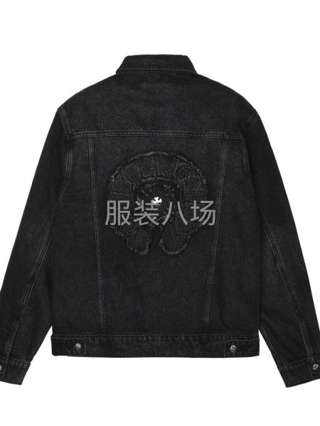 牛仔外套 牛仔黑 贴布绣花加高端五金金属件-第2张图片