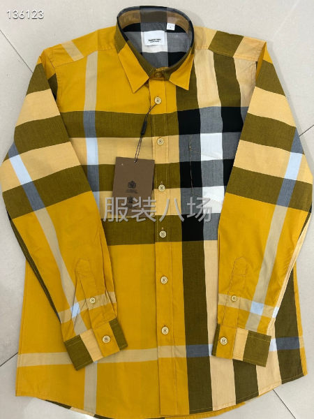 巴宝莉大格子长袖10色    S~2XL-第8张图片