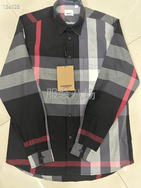 巴宝莉大格子长袖10色    S~2XL-第4张图片