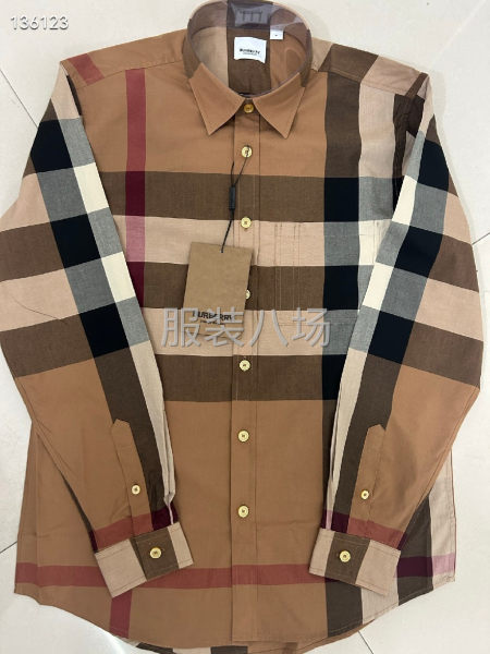 巴宝莉大格子长袖10色    S~2XL-第6张图片