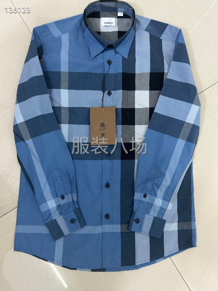 巴宝莉大格子长袖10色    S~2XL-第5张图片