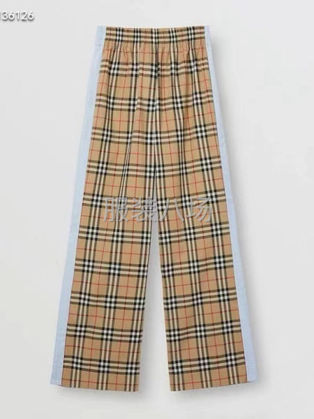 女款巴宝莉黑边长裤 S~XL-第2张图片