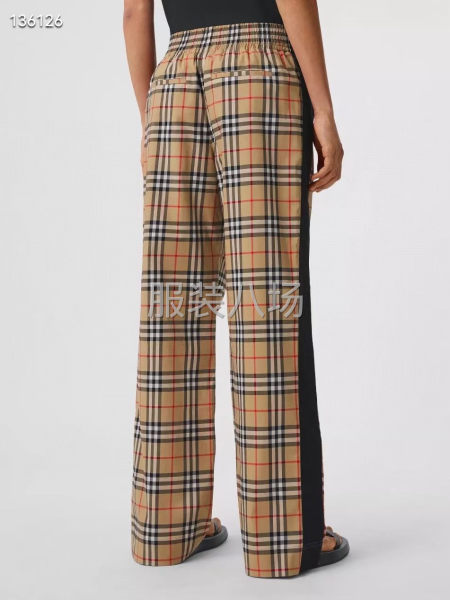 女款巴宝莉黑边长裤 S~XL-第8张图片