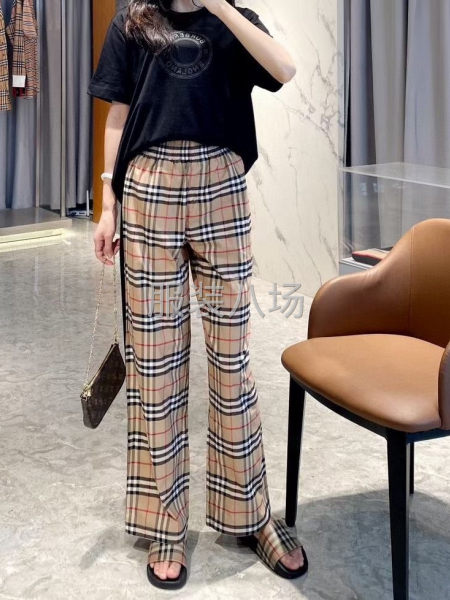 女款巴宝莉黑边长裤 S~XL-第5张图片