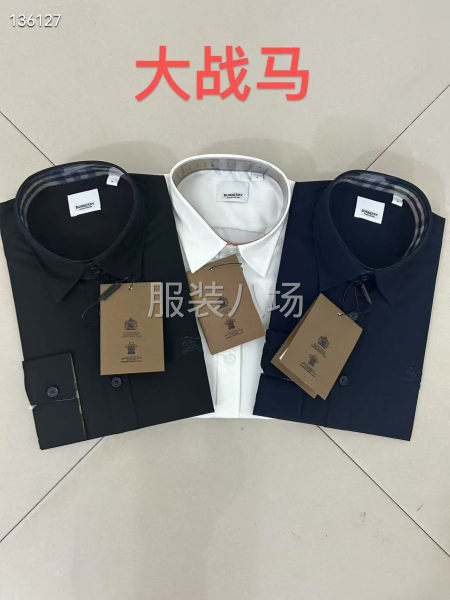 经典tb 战马刺绣长短袖净色衬衫四季常青永不过时款，弹-第3张图片