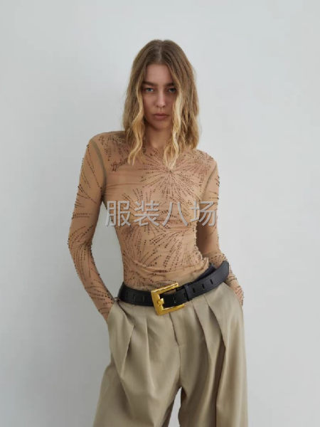 外贸70D涤氨网布烫钻款式订单-第1张图片