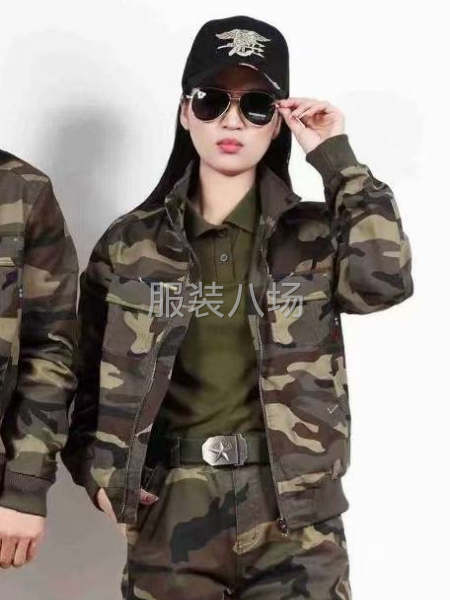 诚寻梭织童装夹克加工厂，迷彩工装外套裤子套装-第4张图片