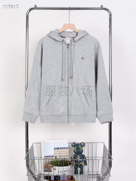 805--蒙口 拉链帽衫卫衣外套 面料   全棉   460-第1张图片