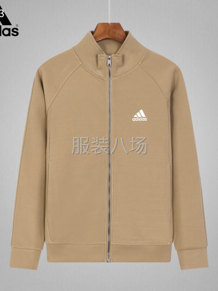 9010~阿迪达斯立领拉链卫衣外套 面料   法国绒复合-第1张图片