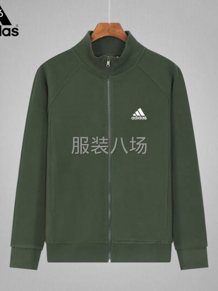 9010~阿迪达斯立领拉链卫衣外套 面料   法国绒复合-第2张图片