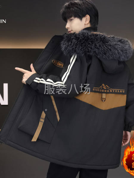 基础款男装中长款棉衣-第1张图片
