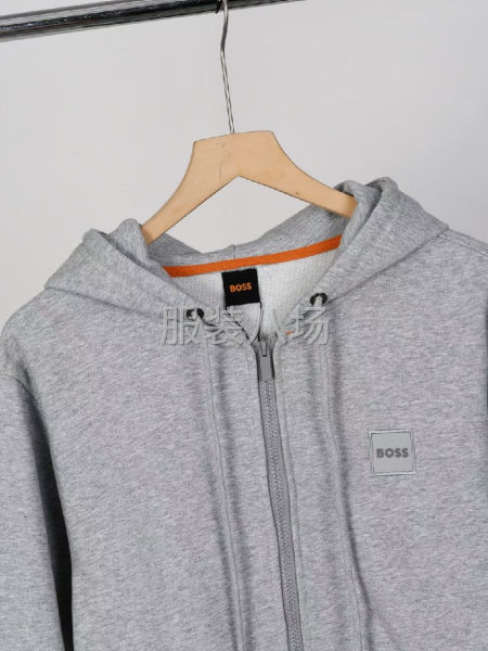 B0SS拉鏈衛衣雙層帽加絨衛衣外套 面料-第9張圖片