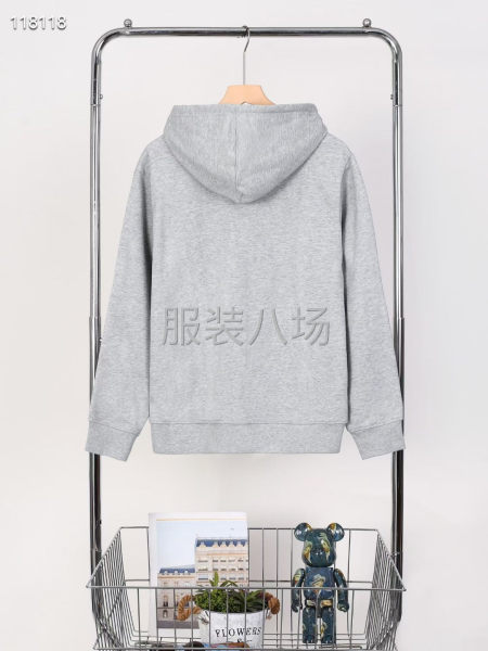 B0SS拉鏈衛衣雙層帽加絨衛衣外套 面料-第5張圖片