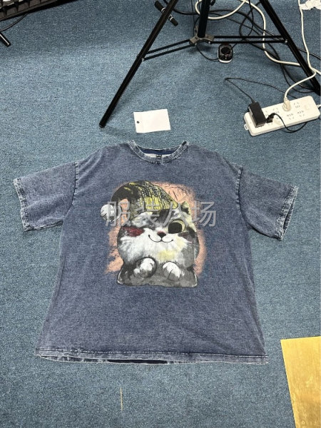 外貿(mào)批發(fā) 萬件高品質(zhì) 純棉洗水前后印花 短袖 短褲-第6張圖片