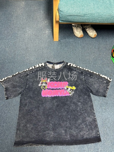 外貿(mào)批發(fā) 萬件高品質(zhì) 純棉洗水前后印花 短袖 短褲-第7張圖片