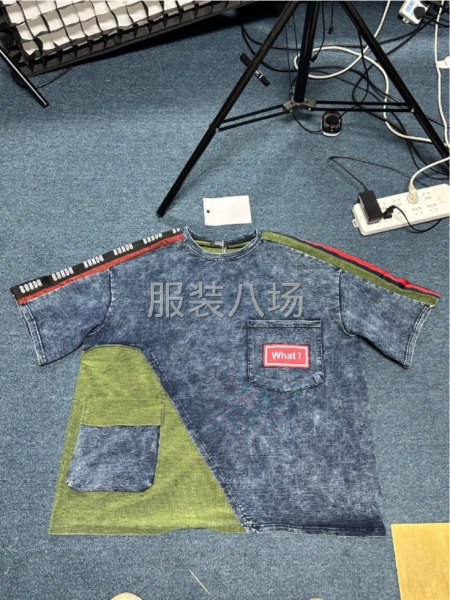 外貿(mào)批發(fā) 萬件高品質(zhì) 純棉洗水前后印花 短袖 短褲-第1張圖片