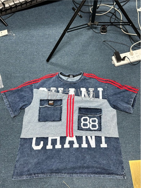 外貿(mào)批發(fā) 萬件高品質(zhì) 純棉洗水前后印花 短袖 短褲-第5張圖片