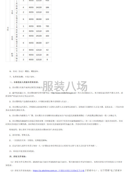 中國農(nóng)業(yè)銀行股份有限公司河南省分行營業(yè)網(wǎng)點員工工裝項目-第2張圖片
