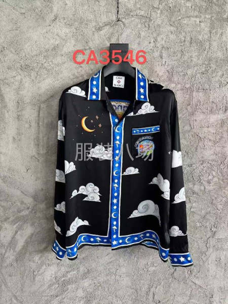 色丁薄料印花男衬衣流水车工，常年做-第5张图片