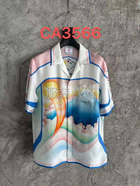 色丁薄料印花男衬衣流水车工，常年做-第1张图片