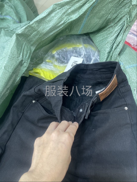 阔腿裤烟管裤牛仔加绒加厚-第3张图片