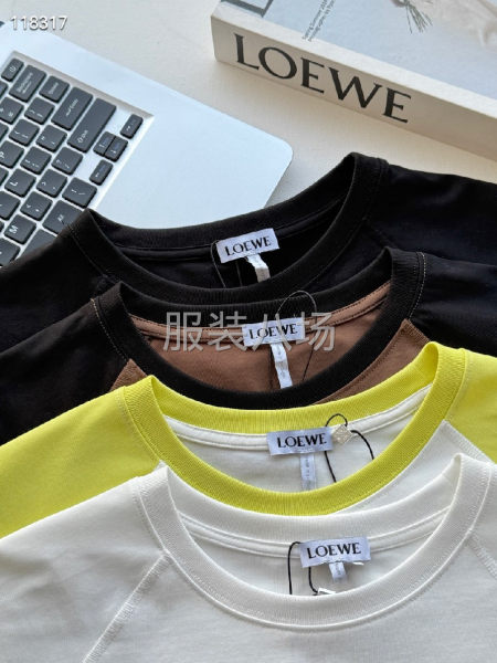 新款 罗意威女款牛角袖短t恤-第5张图片