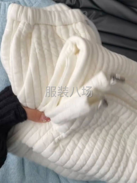 桃皮绒2025冬季加棉加绒加厚保暖松紧腰两穿直筒裤-第3张图片