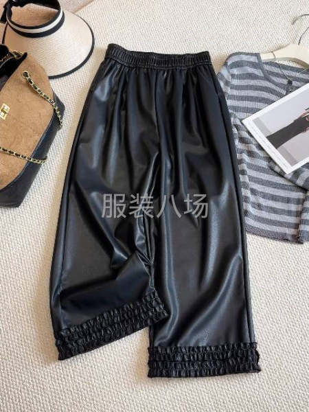 双层木耳边PU蛋白皮裤-第2张图片