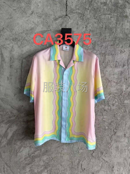 （春節不回家）薄料印花男士襯衣一片領，-第3張圖片