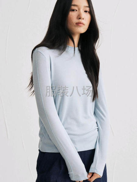 天丝羊毛打底衫圆领保暖针织衫-第8张图片