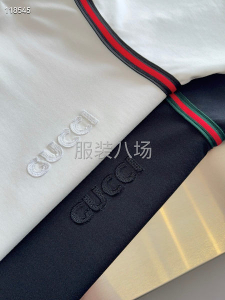 GUCCI新款棉质短袖T恤  织带装饰和小刺绣-第6张图片