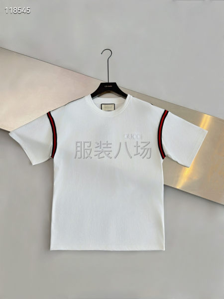 GUCCI新款棉质短袖T恤  织带装饰和小刺绣-第4张图片