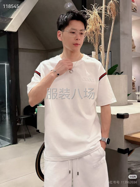 GUCCI新款棉质短袖T恤  织带装饰和小刺绣-第1张图片